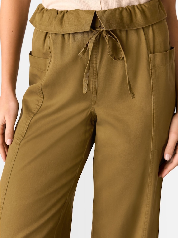 Whistles Green Paper Bag Waistband Trousers - Image 1 of 5