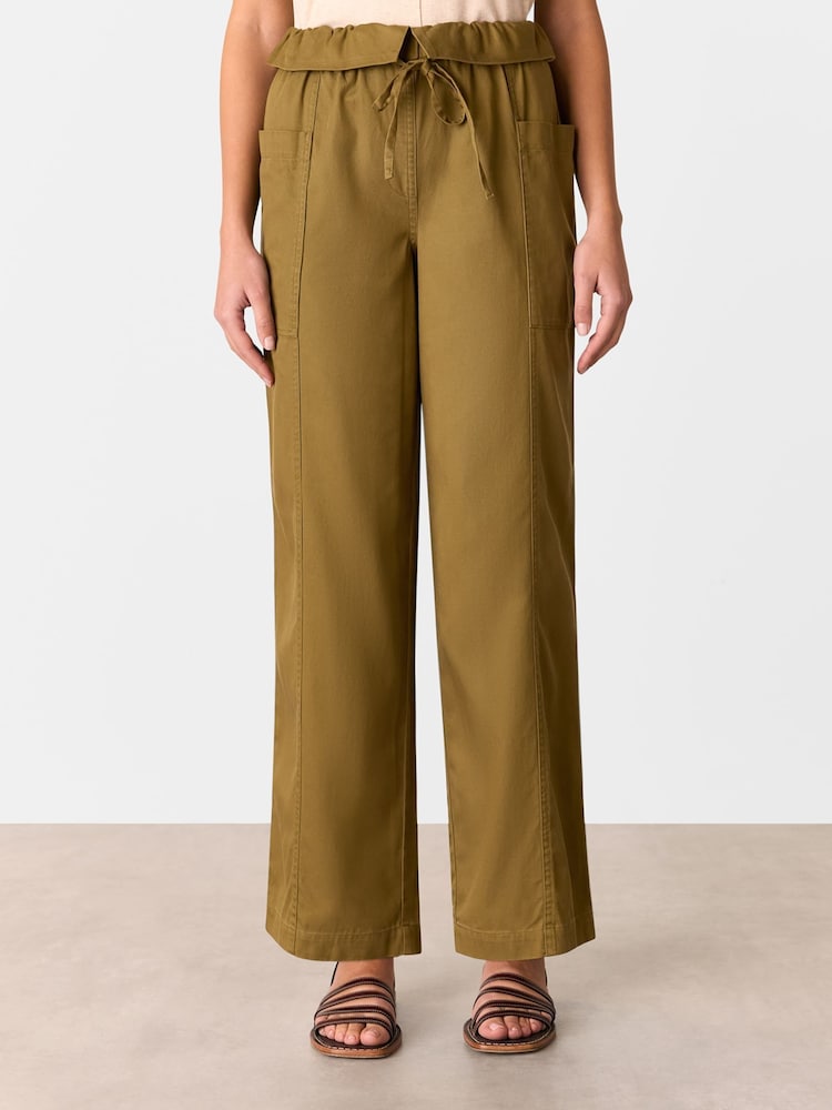 Whistles Green Paper Bag Waistband Trousers - Image 5 of 5