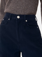 Whistles Blue High Waist Corduroy Barrel 100% Cotton Jeans - Image 4 of 5