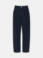 Whistles Blue High Waist Corduroy Barrel 100% Cotton Jeans - Image 5 of 5