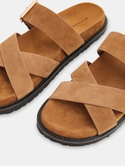 Whistles Brown Celestine Buckle Detail Sliders - Image 3 of 4