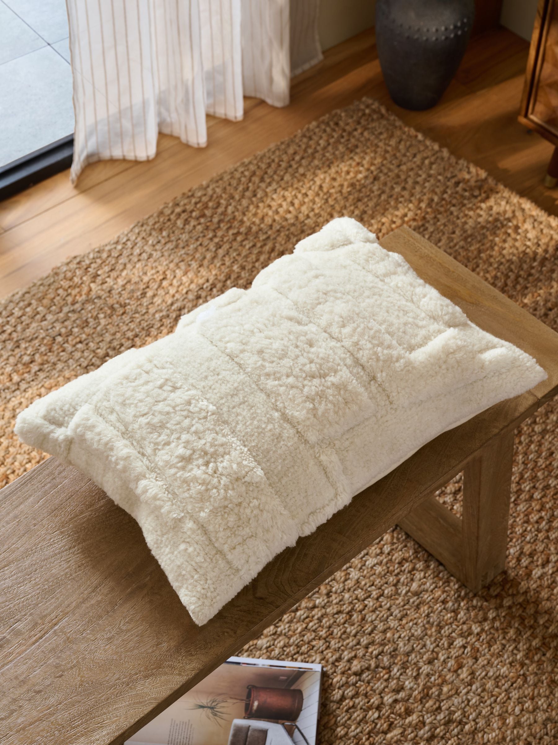 Buy Ivory N. Premium 40 x 59cm Carved Tufted Geo Cushion from the