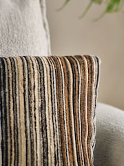 Brown 40 x 59cm Cut Velvet Stripe Cushion - Image 4 of 5