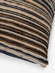 Brown 40 x 59cm Cut Velvet Stripe Cushion - Image 5 of 5