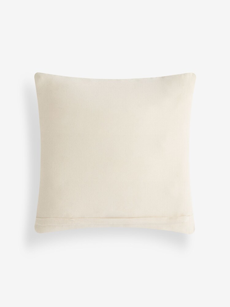 Grey 50 x 50cm Woven Textured Check Cushion - Image 4 of 4