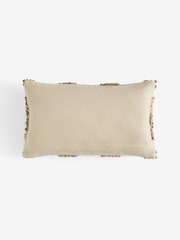 Mid Natural 50 x 30cm Assembled Woven Textured Check Cushion - Image 7 of 8