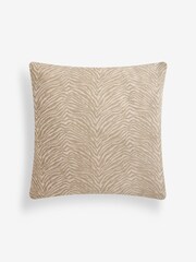 Natural 59 x 59cm Textured Zebra Print Cushion - Image 3 of 5