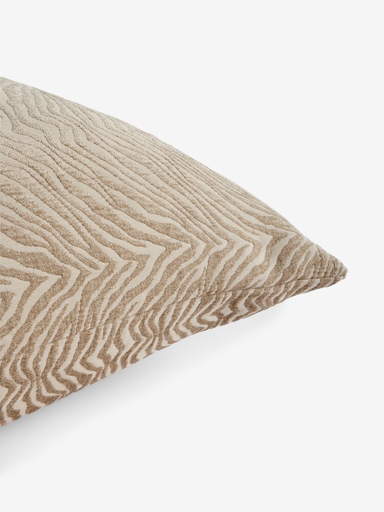 Natural 59 x 59cm Textured Zebra Print Cushion - Image 5 of 5