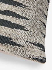 Black/White 50 x 50cm Abstract Woven Ikat Cushion - Image 4 of 5