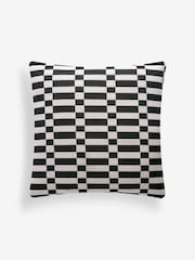 Black/White 50 x 50cm Jacquard Check Cushion - Image 4 of 5