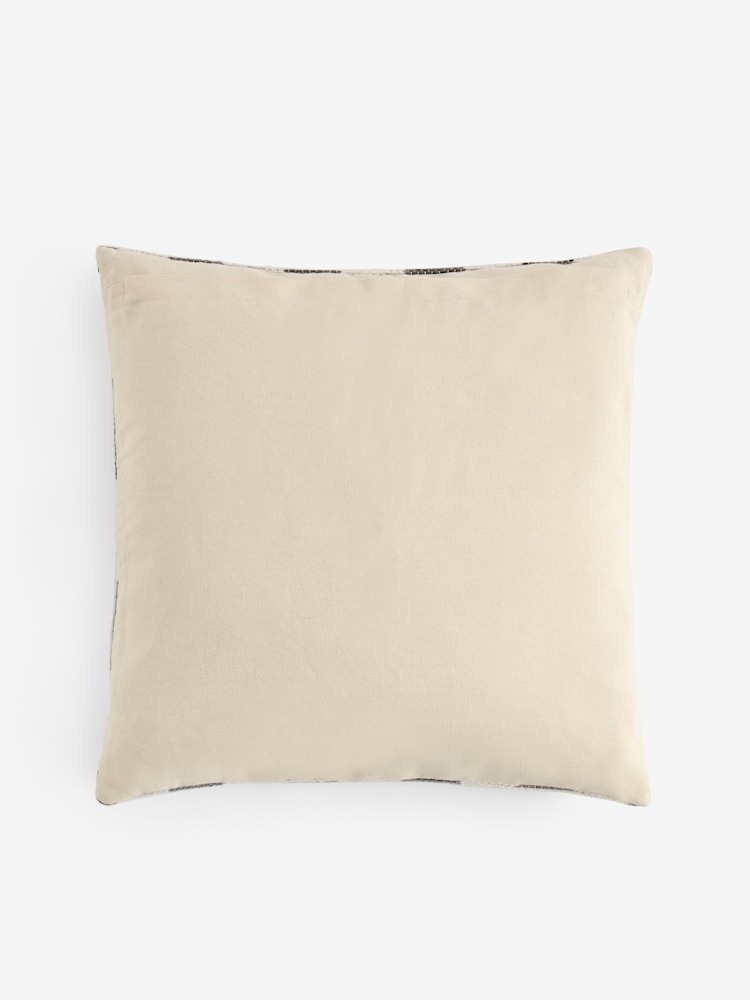 Grey 50 x 50cm Woven Check Cushion - Image 4 of 4