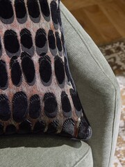 Black 50 x 50cm Rebel Spot Velvet Cushion - Image 3 of 7