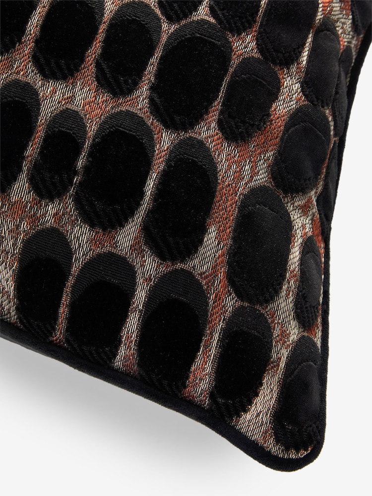 Black 50 x 50cm Rebel Spot Velvet Cushion - Image 7 of 7