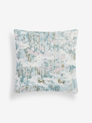 Blue 50 x 50cm Renew Abstract Floral Print Cushion - Image 4 of 5