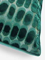 Teal Blue 50 x 50cm Rebel Spot Velvet Cushion - Image 5 of 5