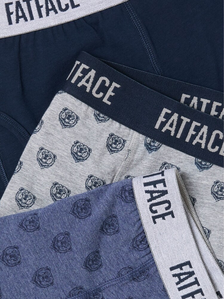 FatFace Navy 3 Pack of Bear Boxers - Image 2 of 2