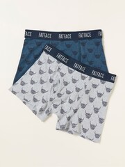 FatFace Teal Blue 2 Pack of Highland Cow Boxers - Image 1 of 2