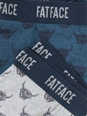 FatFace Teal Blue 2 Pack of Highland Cow Boxers - Image 2 of 2