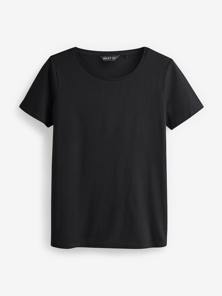 Black/White 100% Cotton Short Sleeves Basic T-Shirt 2 Pack - Image 3 of 3