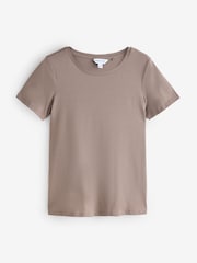 Tan Brown 100% Cotton Short Sleeves Basic T-Shirts 2 Pack - Image 2 of 3
