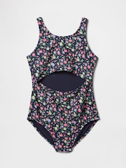 Gap Black Floral Cutout One Piece Swimsuit (4-13yrs) - Image 1 of 2