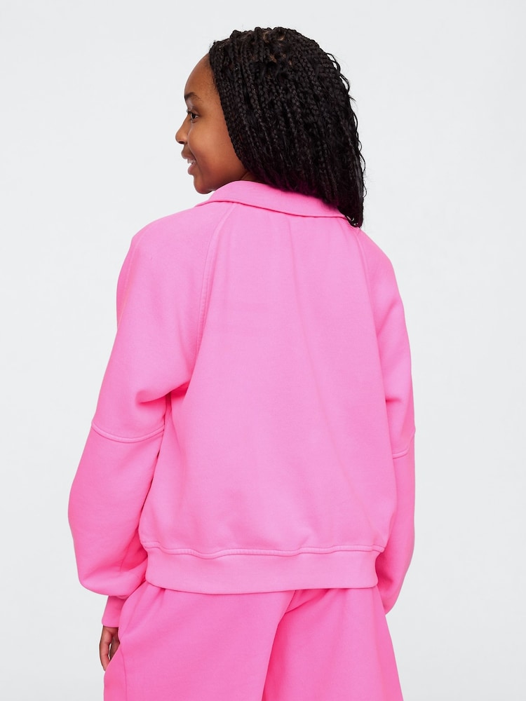Gap Pink Scuba Half-Zip Pullover (4-13yrs) - Image 2 of 5
