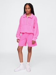 Gap Pink Scuba Half-Zip Pullover (4-13yrs) - Image 3 of 5