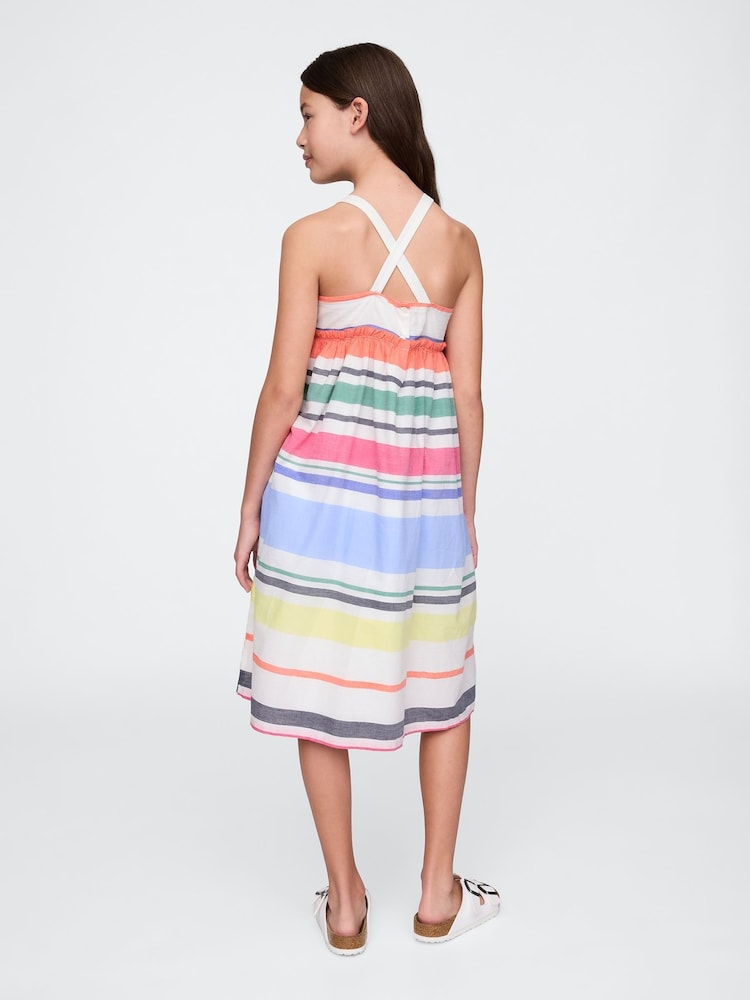Gap Striped Cotton Square Neck Midi Dress (4-13yrs) - Imagen 2 de 4