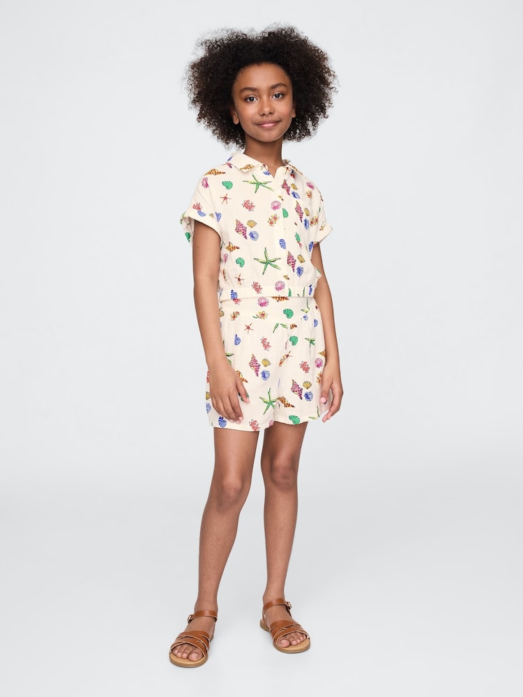 Conjunto de camisa y pantalones cortos de tejido arrugado de Gap (4-13 años) - Imagen 1 de 4