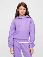 Gap Purple Logo Vintage Fleece-Lined Hoodie (4-13yrs) - Image 1 of 5