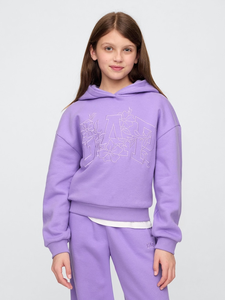 Gap Purple Logo Vintage Fleece-Lined Hoodie (4-13yrs) - Image 1 of 5