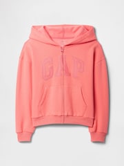 Gap Pink Vintage Soft Logo Zip Hoodie (4-13yrs) - Image 4 of 5
