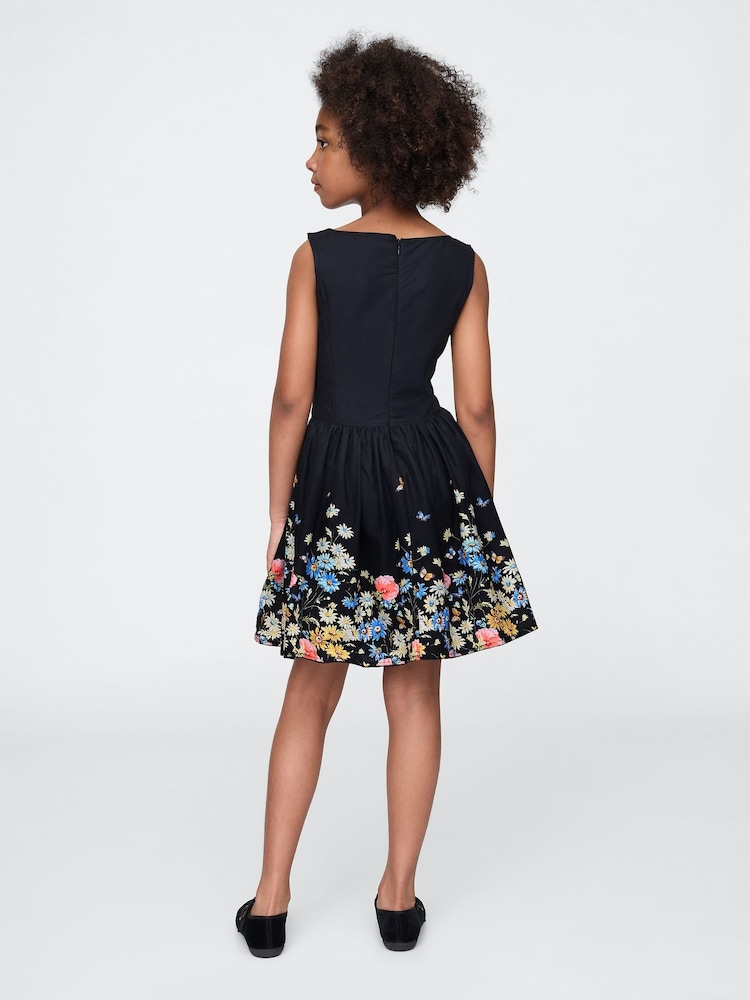 Gap Black Linen-Cotton Floral Dress (4-13yrs). - Image 2 of 4