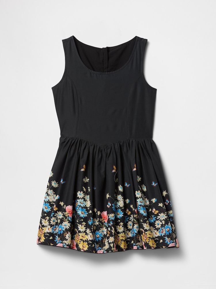 Gap Black Linen-Cotton Floral Dress (4-13yrs). - Image 3 of 4