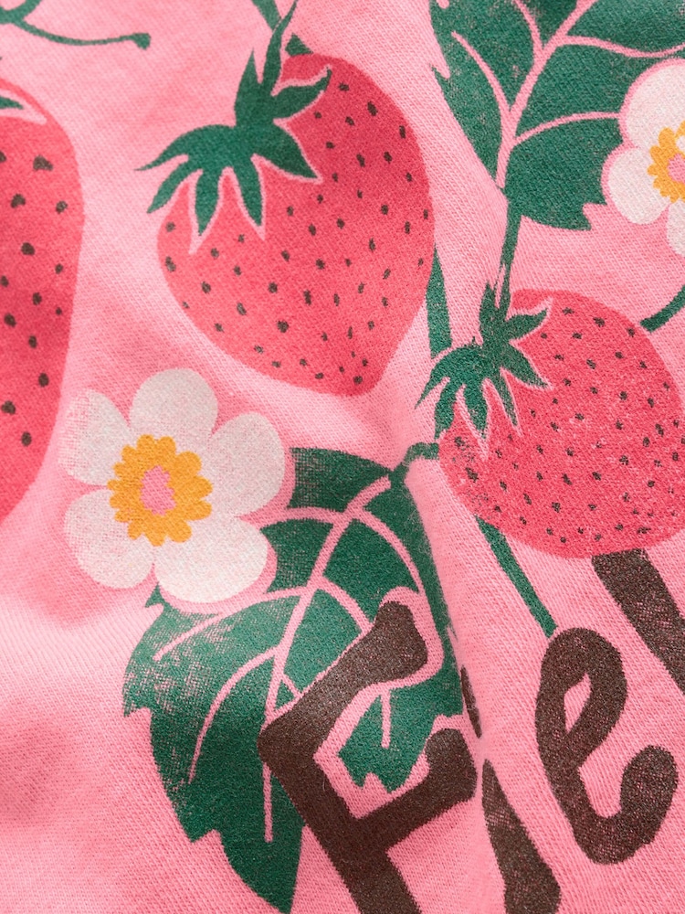Gap Pink Strawberry Short Sleeve Crew Neck Graphic T-Shirt (4-13yrs) - Image 4 of 4