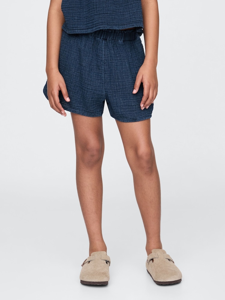 Gap Blue Crinkle Gauze Easy Shorts (4-13yrs) - Image 1 of 5 Gap Blue Crinkle Gauze Easy Shorts (4-13yrs) - Image 1 of 5