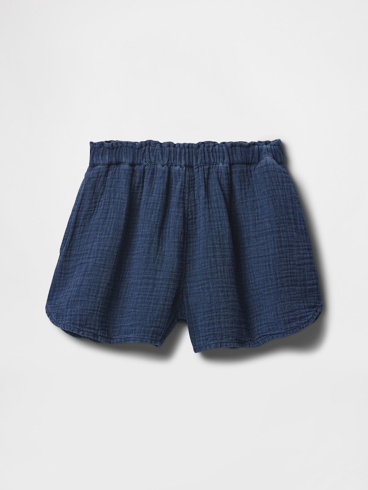 Blauw - Gap Easy shorts van gekreukte gaasstof (4-13jaar) - Image 4 of 5