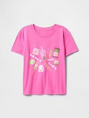 Gap Pink Short Sleeve Crew Neck Graphic T-Shirt (4-13yrs) - Image 3 of 4