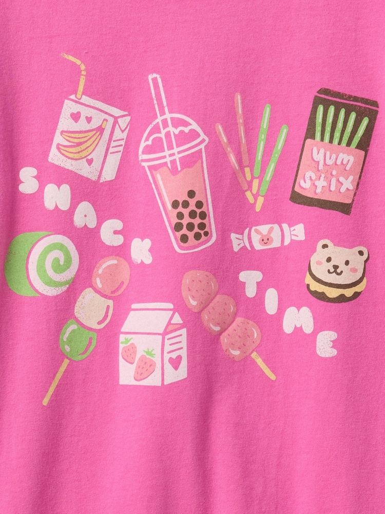 Gap Pink Short Sleeve Crew Neck Graphic T-Shirt (4-13yrs) - Image 4 of 4