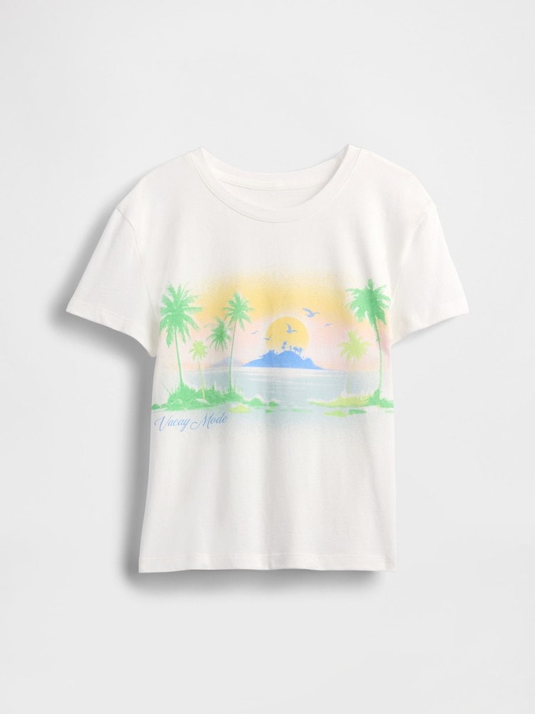 Gap White Short Sleeve Crew Neck Graphic T-Shirt (4-13yrs) - Image 3 of 4