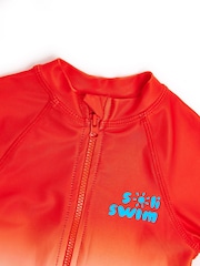 Soliswim Orange Rash Guard Swimsuit - Image 4 of 4