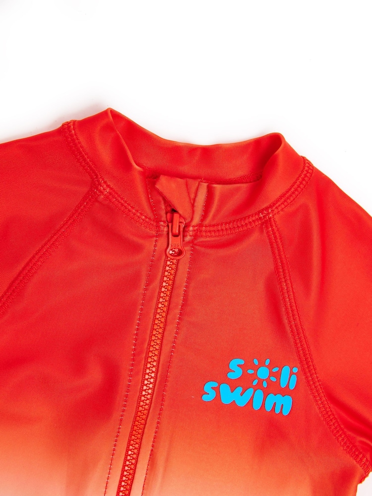 Soliswim Orange Rash Guard Swimsuit - Image 4 of 4