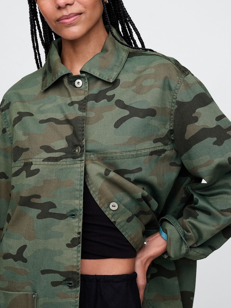Gap Green Camo Chore Jacket - Image 4 of 5