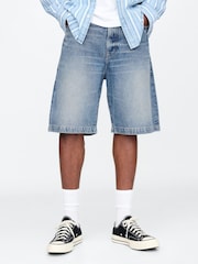 Gap Blue 90s Loose Denim Shorts - Image 1 of 6