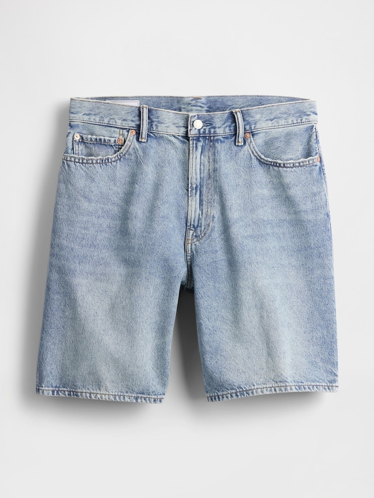 Голубой - Gap 90s Loose Denim Shorts - Изображение 7 из 7