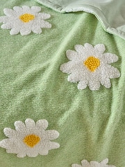 Sage Green Daisy Borg Fleece Throw - Image 3 of 5