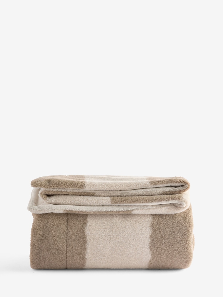 Natural Stripe Fleece Throw - Image 1 of 1