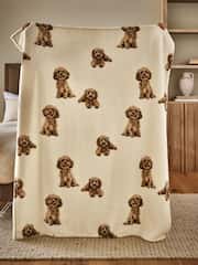 Natural Charlie the Cockapoo Fleece Throw - Image 3 of 5