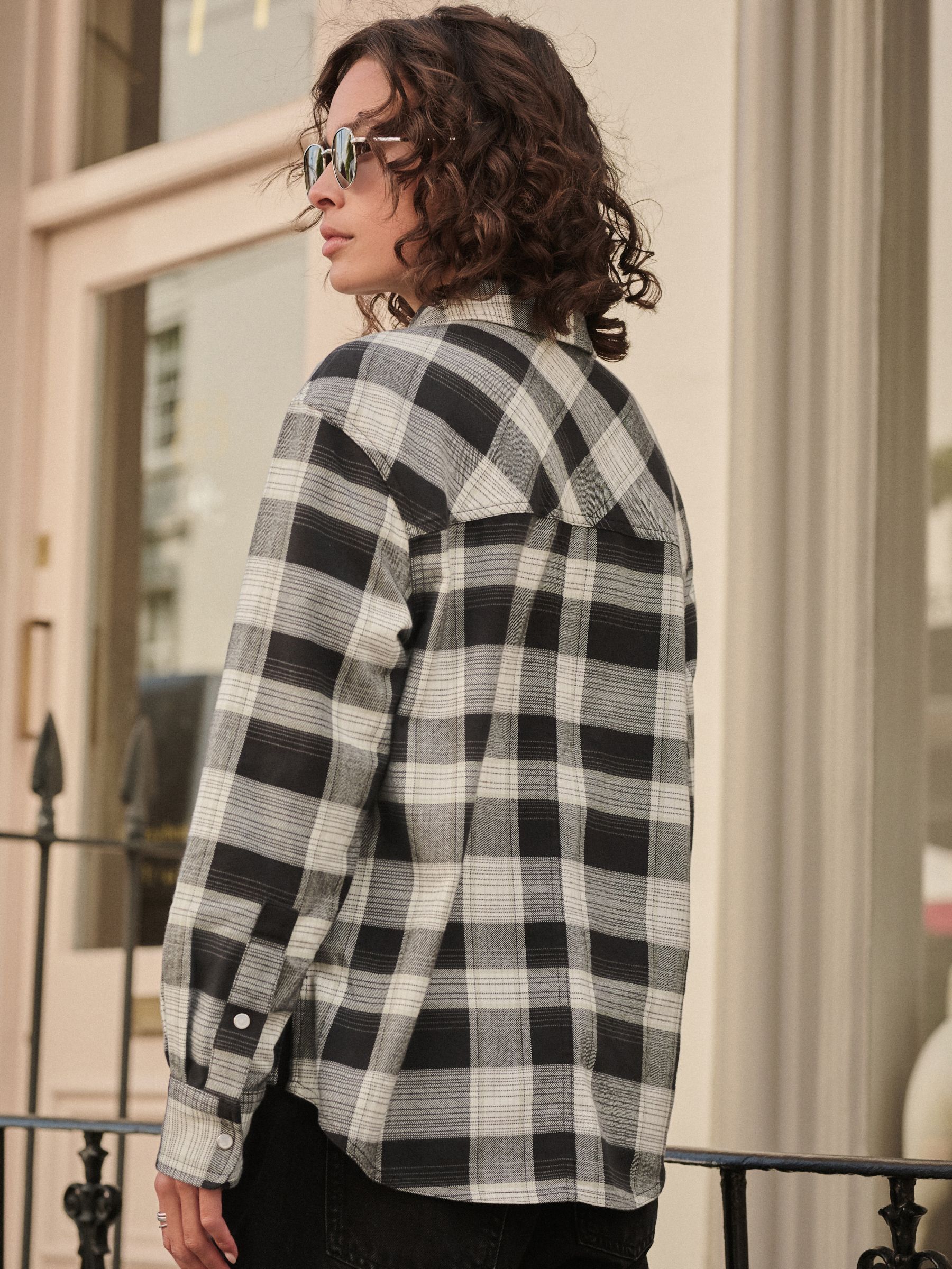 Buy Black/White Check Long Sleeve Shirt from Next USA