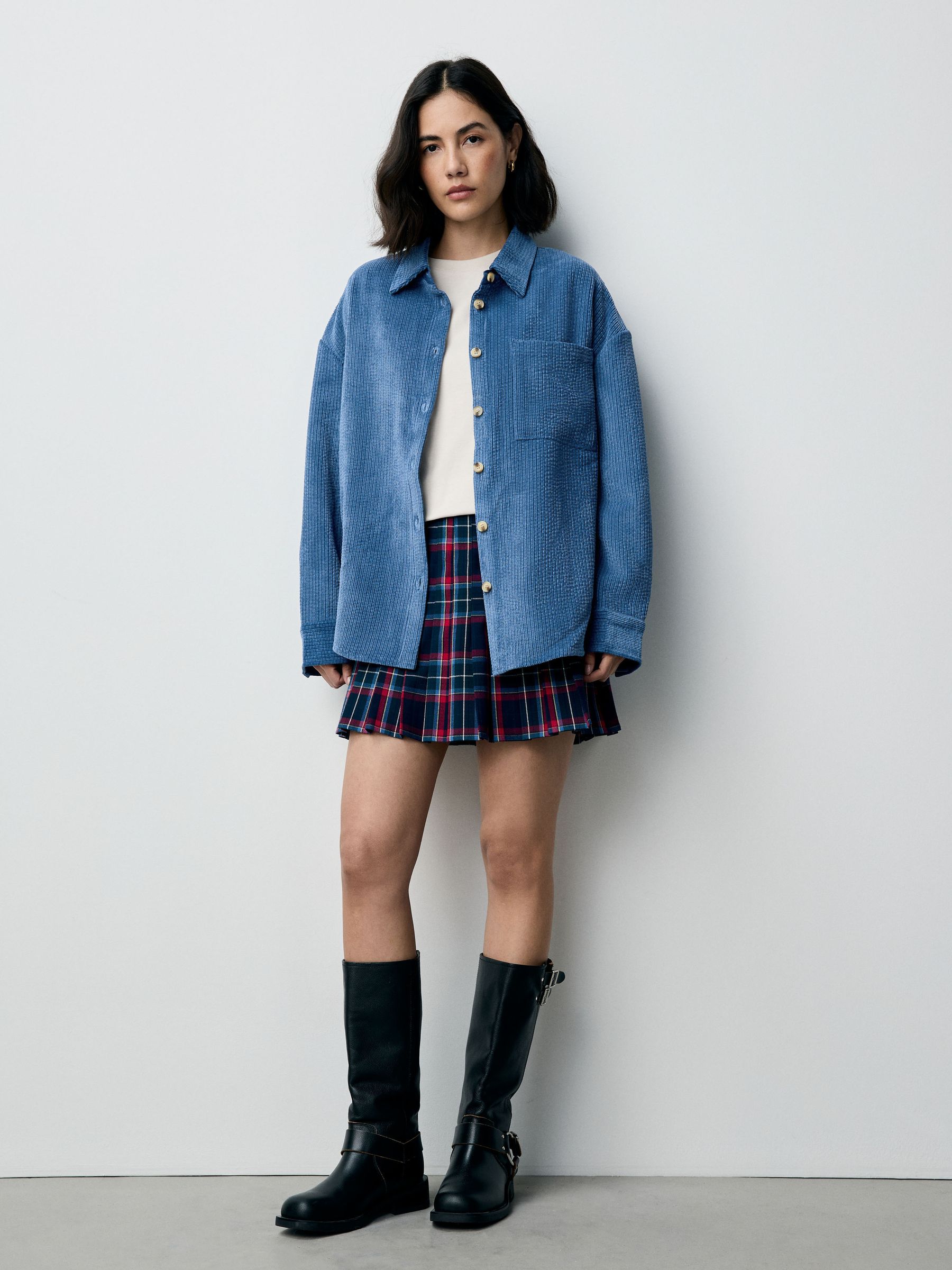 Buy Blue Corduroy Long Sleeve Shacket from Next South Africa